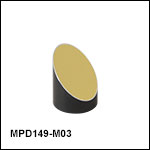 Off-axis parabolic reflector with unprotected gold coating
